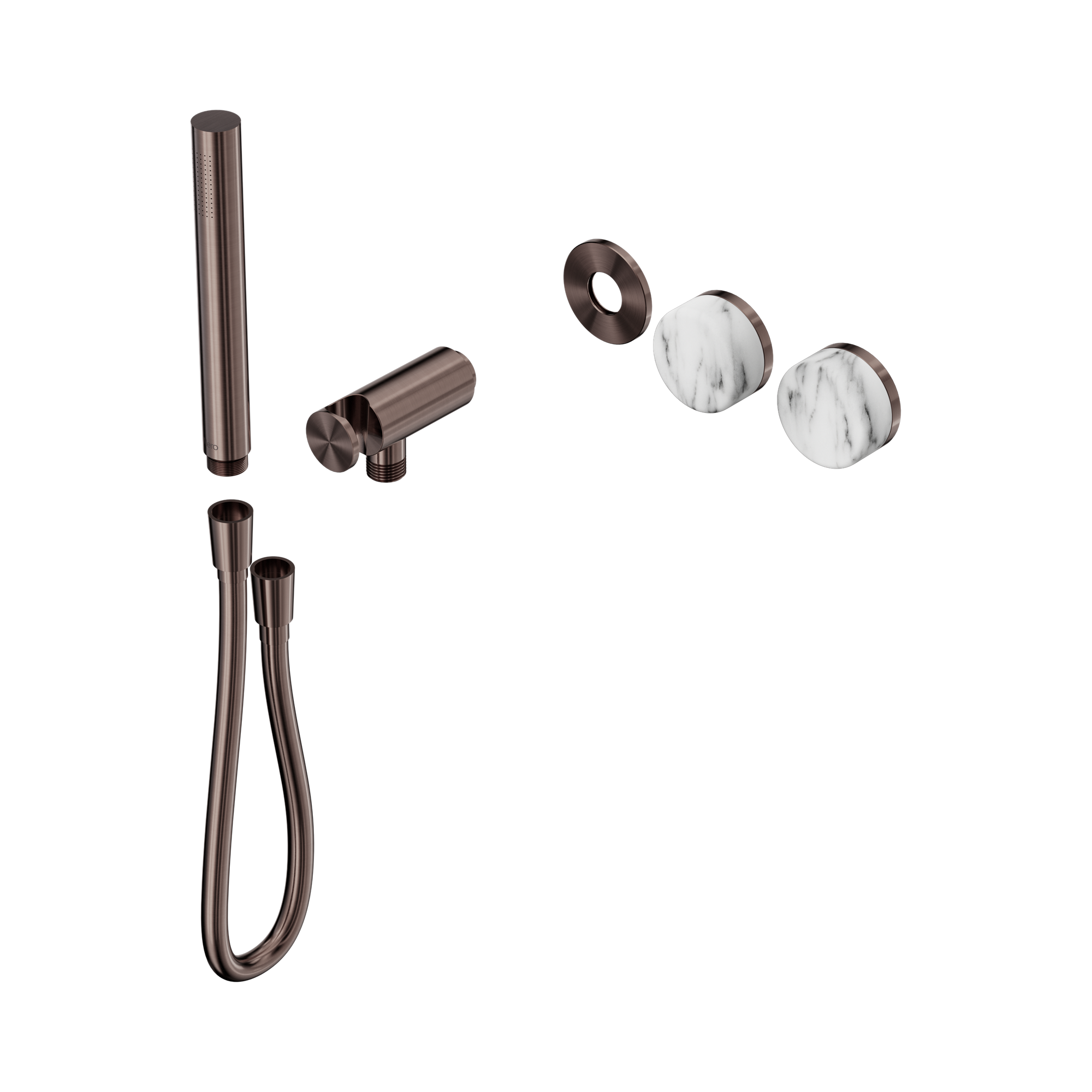 Nero Serenity Progressive Shower System With Arabescato Corchia Handle And Slim Shower Trim Kit Only, Brushed Bronze