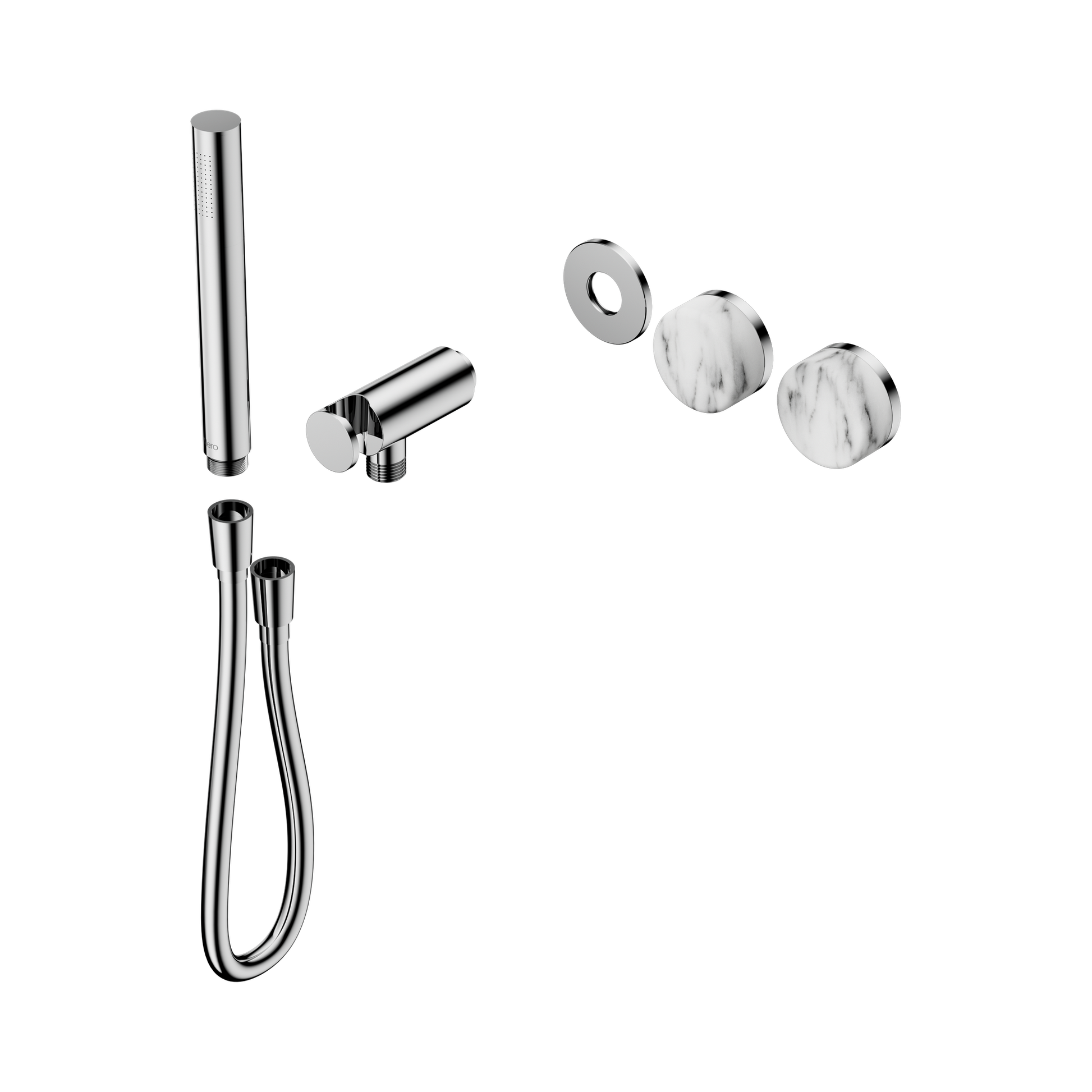 Nero Serenity Progressive Shower System With Arabescato Corchia Handle And Slim Shower Trim Kit Only, Chrome