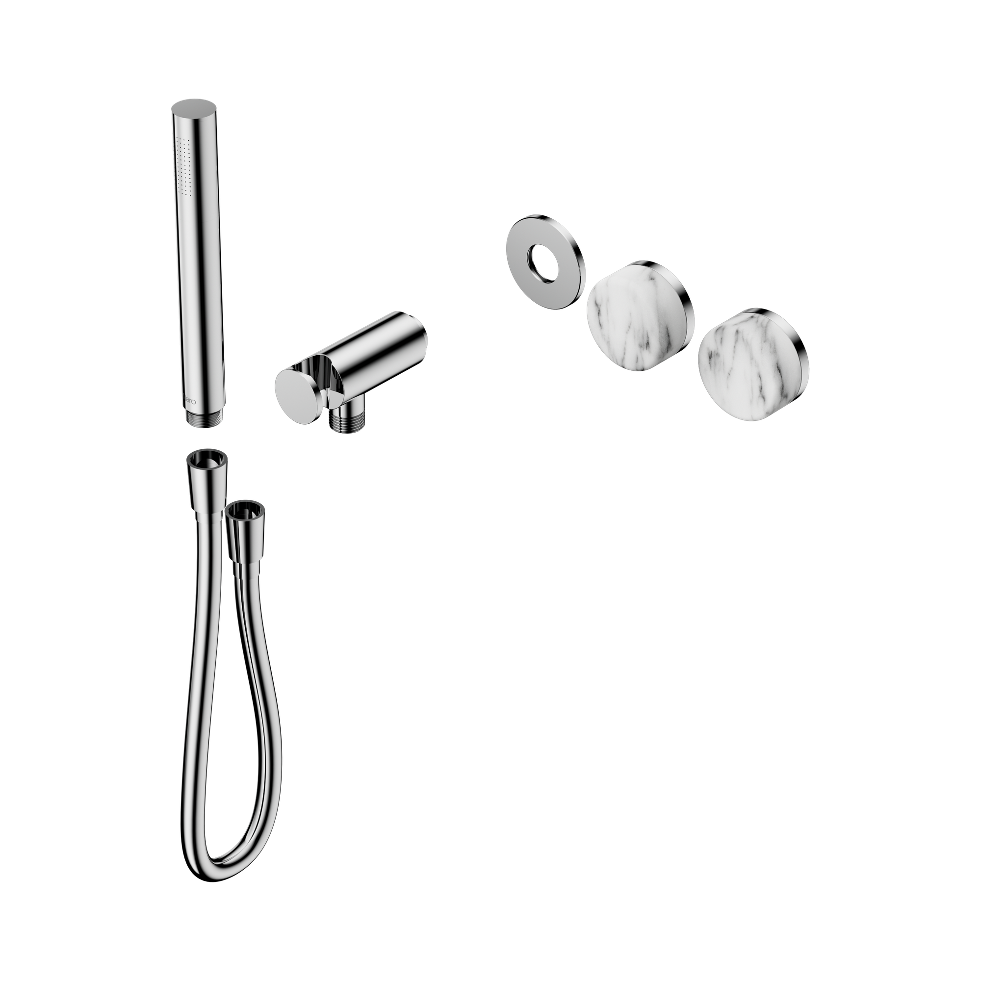 Nero Serenity Progressive Shower System With Arabescato Corchia Handle And Slim Shower Trim Kit Only, Chrome