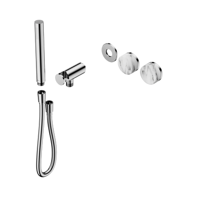 Nero Serenity Progressive Shower System With Arabescato Corchia Handle And Slim Shower Trim Kit Only, Chrome