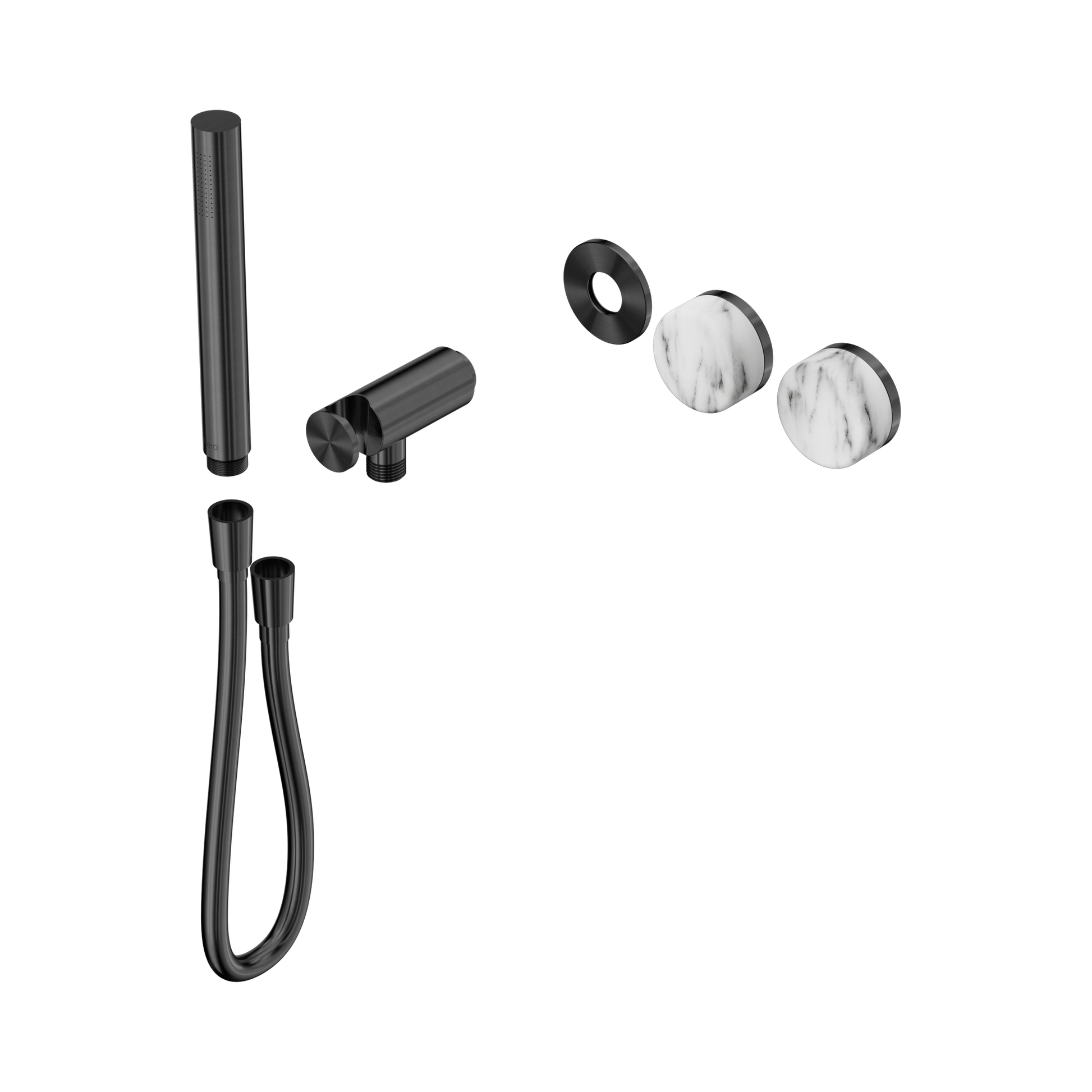 Nero Serenity Progressive Shower System With Arabescato Corchia Handle And Slim Shower Trim Kit Only, Gun Metal