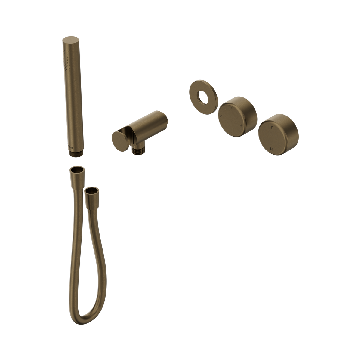 Nero Serenity Progressive Shower System With Metal Handle And Slim Shower Trim Kit Only, Tumbled Antique Brass