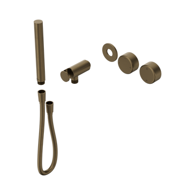 Nero Serenity Progressive Shower System With Metal Handle And Slim Shower Trim Kit Only, Tumbled Antique Brass