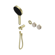 Nero Serenity Progressive Shower System With Rome Travertine Handle And Serenity Hand Shower Trim Kit Only, Brushed Gold