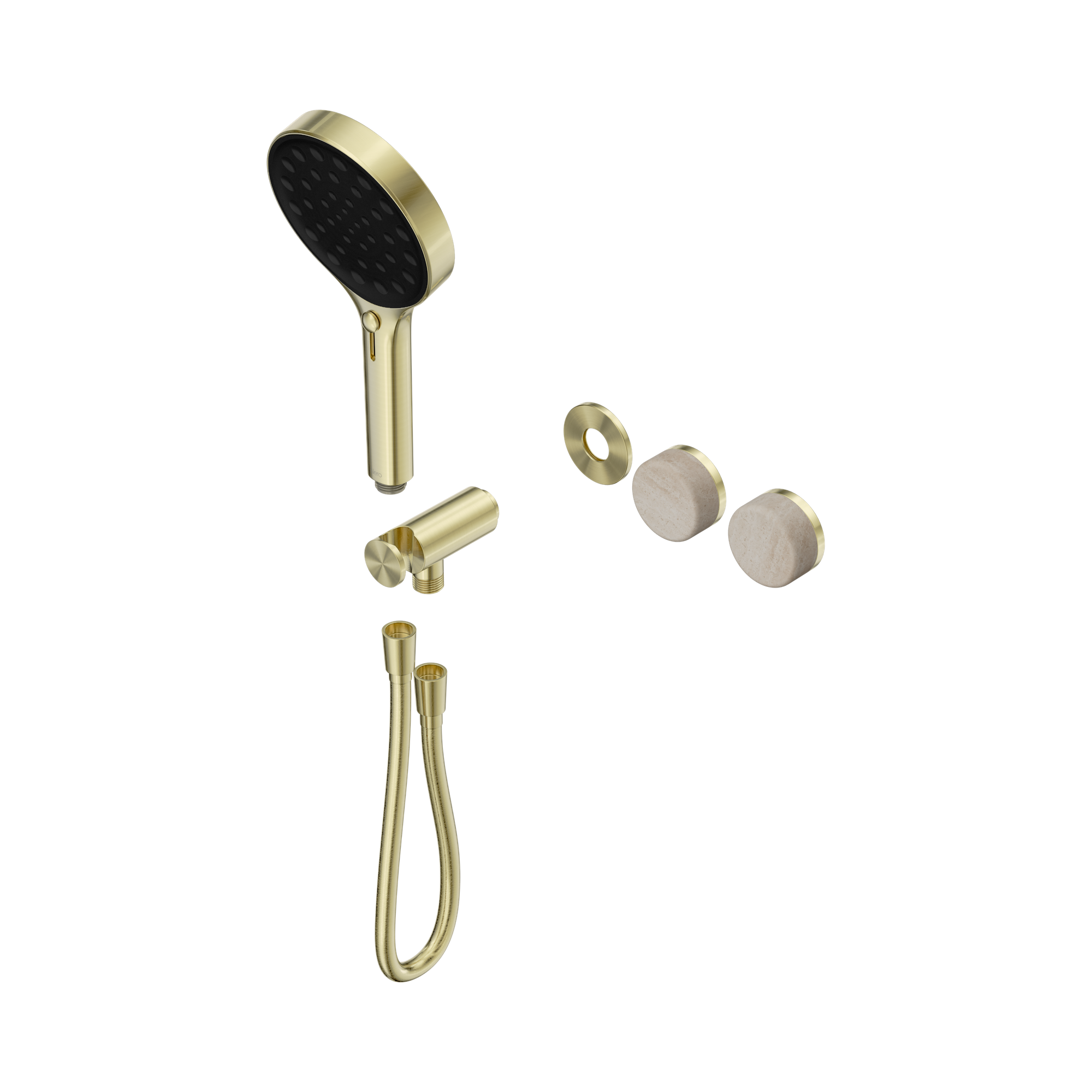 Nero Serenity Progressive Shower System With Rome Travertine Handle And Serenity Hand Shower Trim Kit Only, Brushed Gold