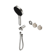 Nero Serenity Progressive Shower System With Rome Travertine Handle And Serenity Hand Shower Trim Kit Only, Brushed Nickel