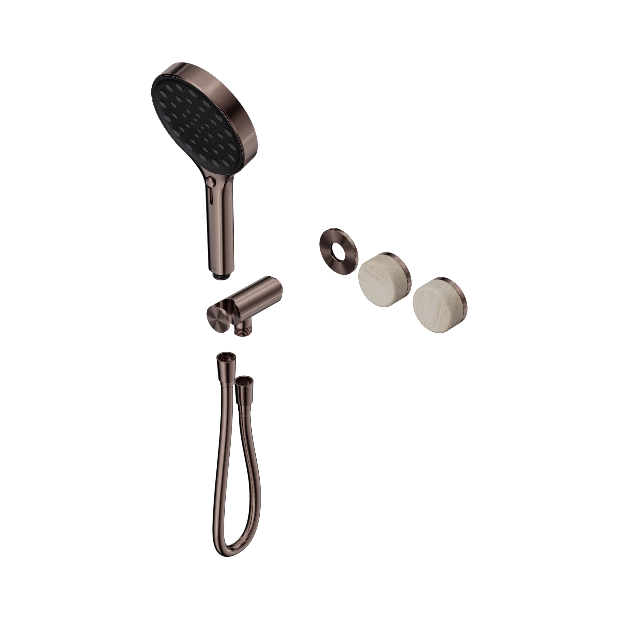 Nero Serenity Progressive Shower System With Rome Travertine Handle And Serenity Hand Shower Trim Kit Only, Brushed Bronze