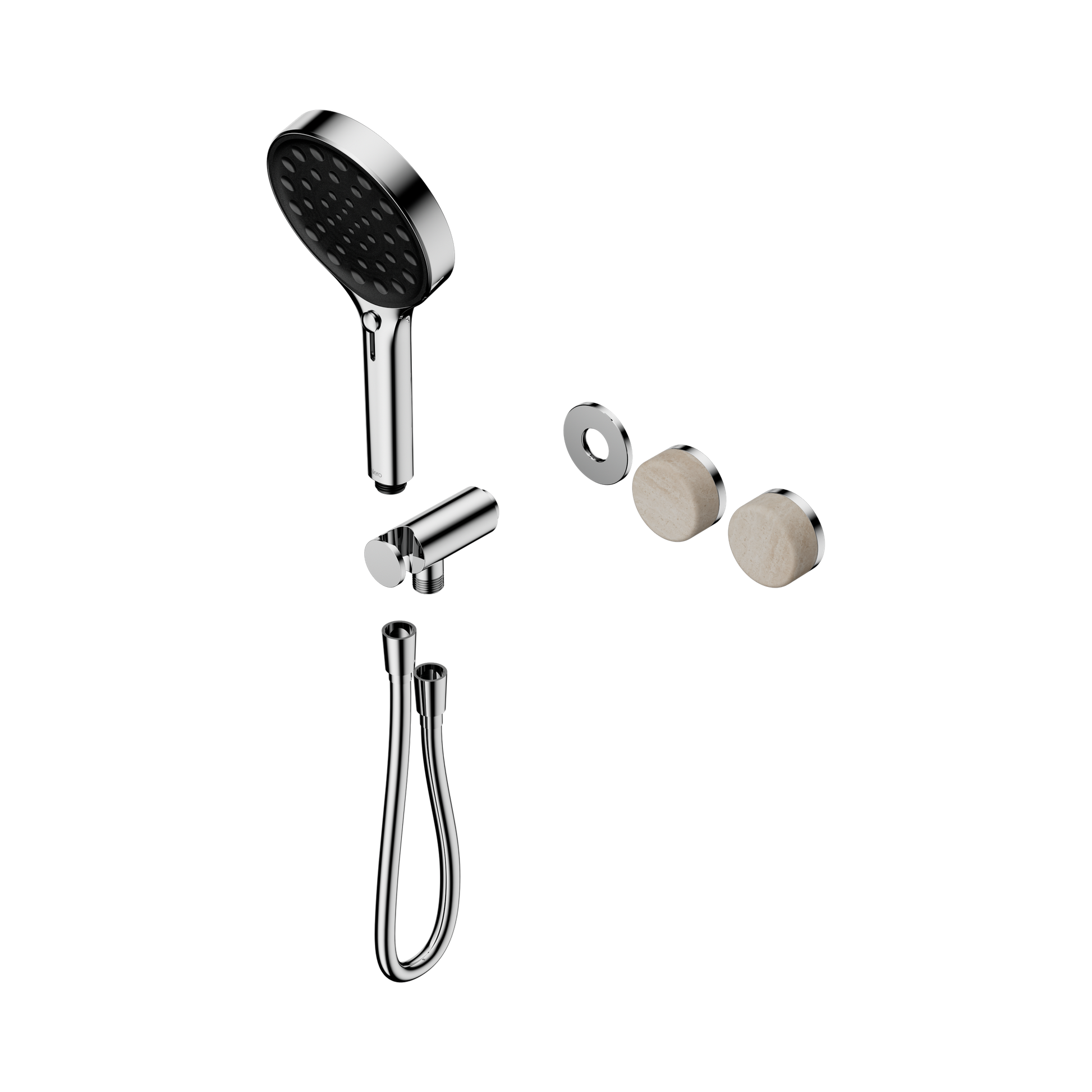 Nero Serenity Progressive Shower System With Rome Travertine Handle And Serenity Hand Shower Trim Kit Only, Chrome