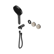 Nero Serenity Progressive Shower System With Rome Travertine Handle And Serenity Hand Shower Trim Kit Only, Gun Metal