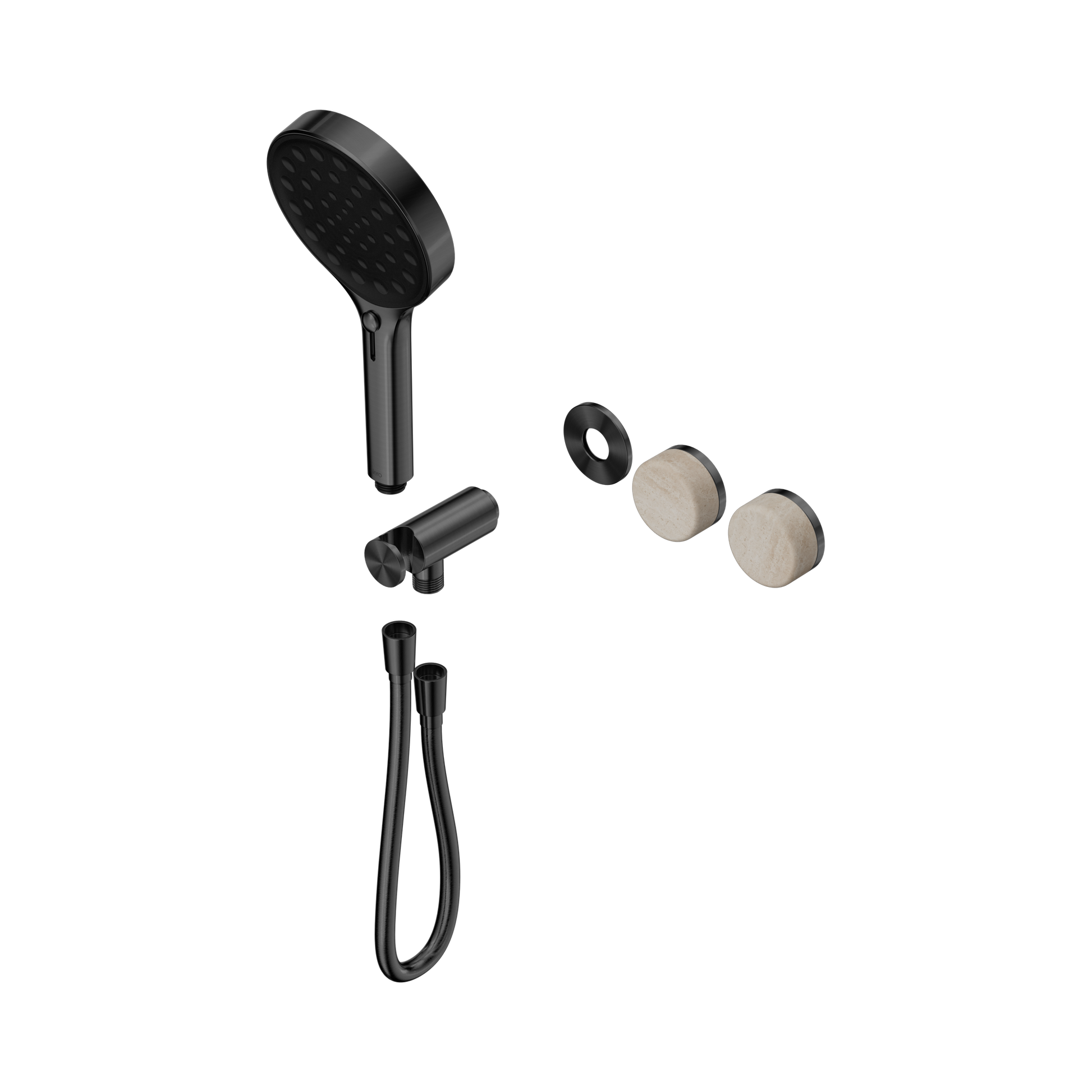 Nero Serenity Progressive Shower System With Rome Travertine Handle And Serenity Hand Shower Trim Kit Only, Gun Metal