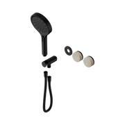 Nero Serenity Progressive Shower System With Rome Travertine Handle And Serenity Hand Shower Trim Kit Only, Matte Black