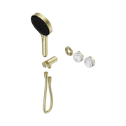 Nero Serenity Progressive Shower System With Arabescato Corchia Handle And Serenity Hand Shower Trim Kit Only, Brushed Gold