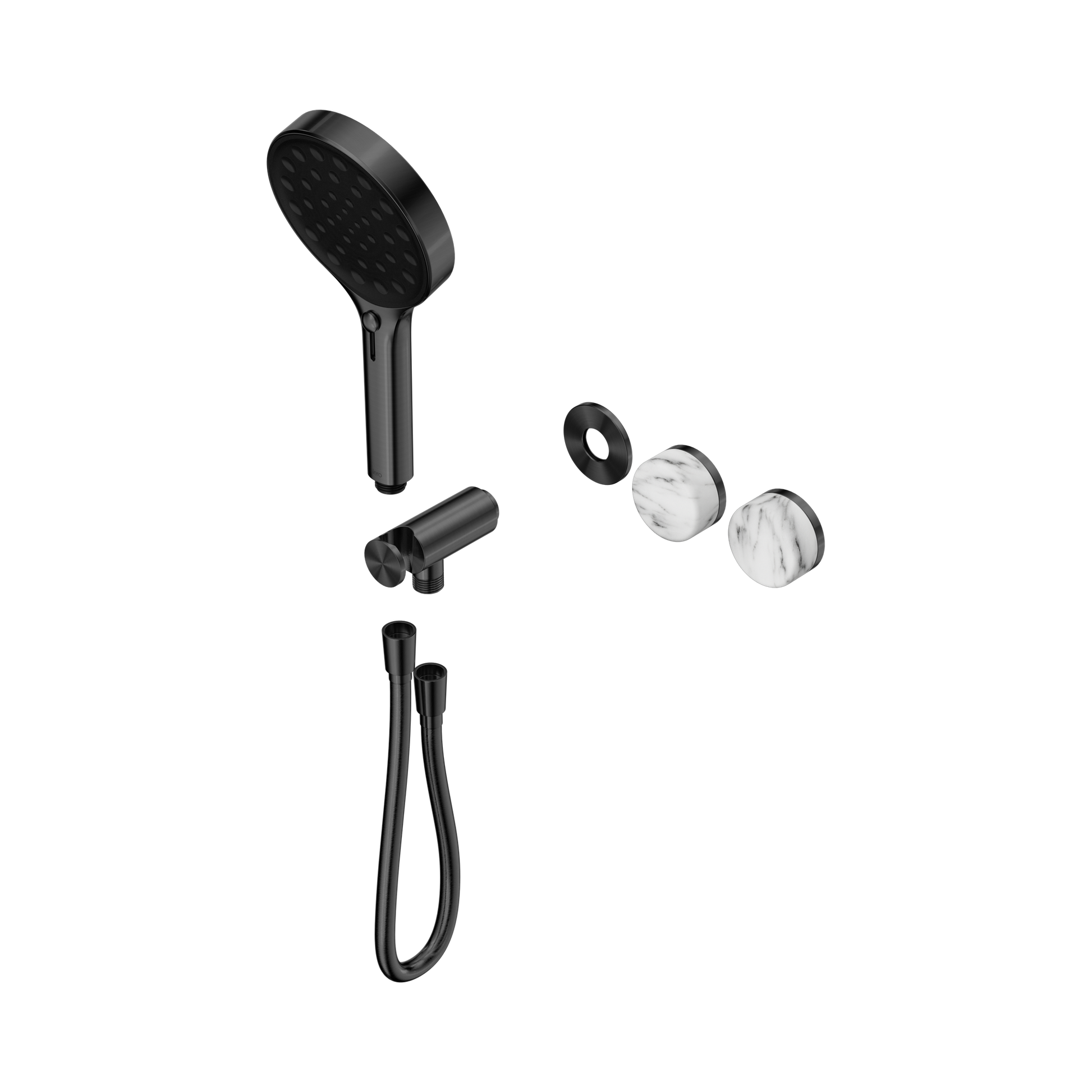 Nero Serenity Progressive Shower System With Arabescato Corchia Handle And Serenity Hand Shower Trim Kit Only, Gun Metal