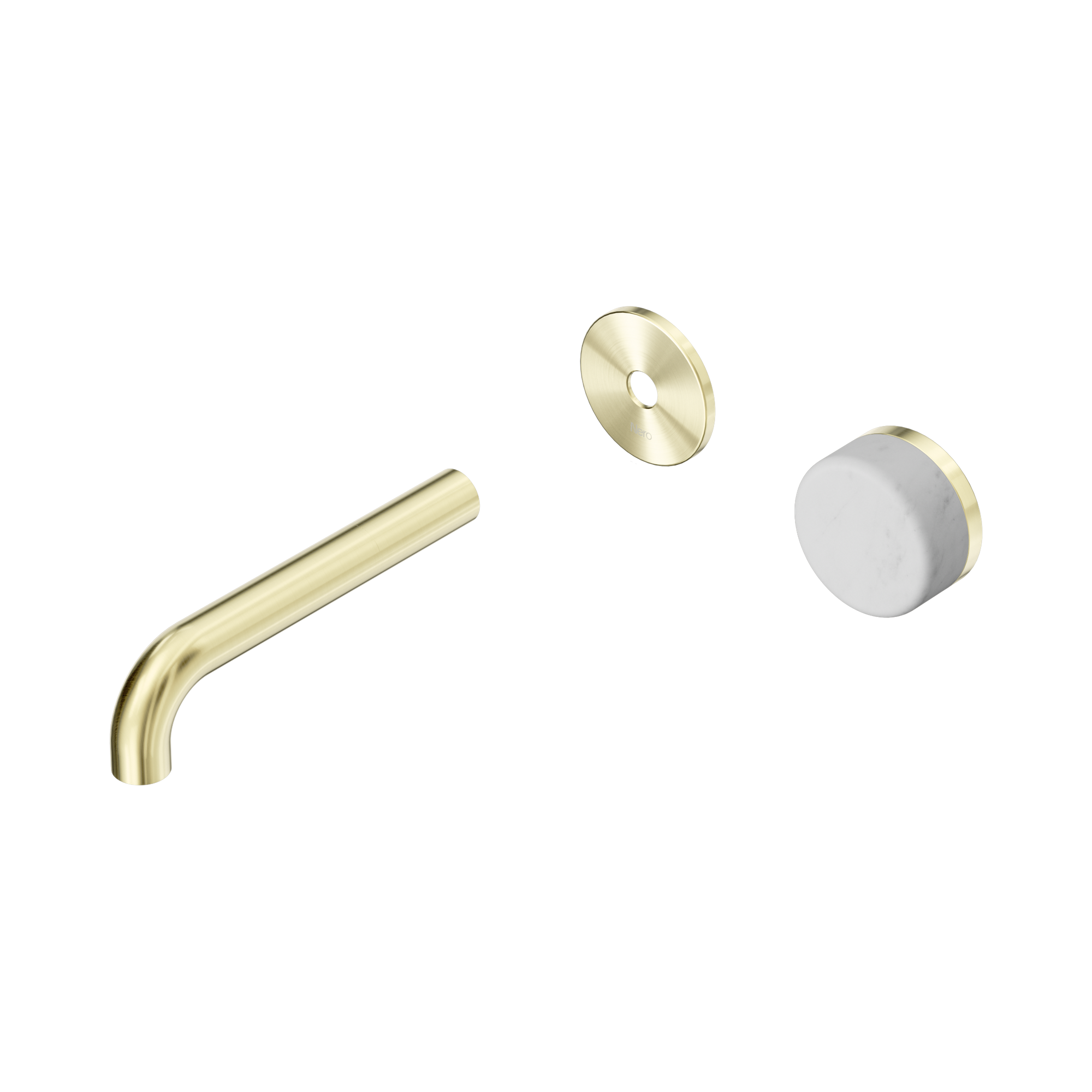 Nero Serenity Progressive Wall Basin Mixer 160mm Spout With Carrara Handle Trim Kit Only, Brushed Gold