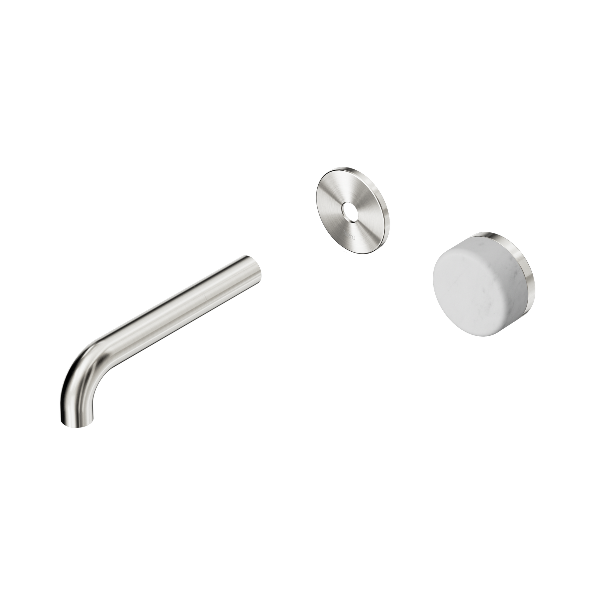 Nero Serenity Progressive Wall Basin Mixer 160mm Spout With Carrara Handle Trim Kit Only, Brushed Nickel