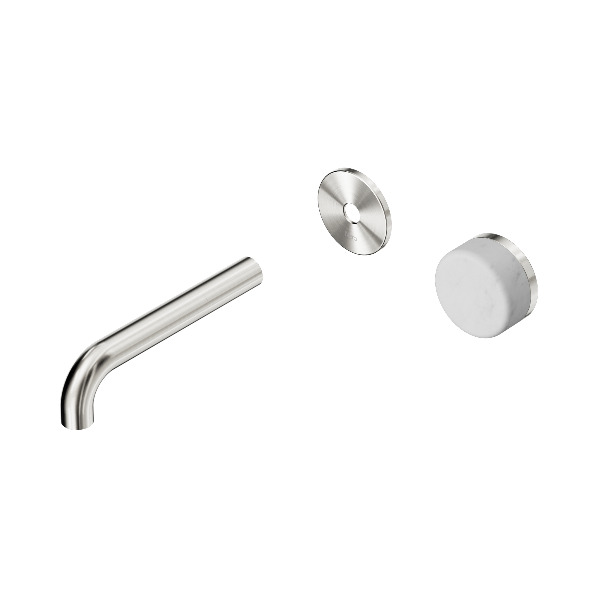 Nero Serenity Progressive Wall Basin Mixer 160mm Spout With Carrara Handle Trim Kit Only, Brushed Nickel