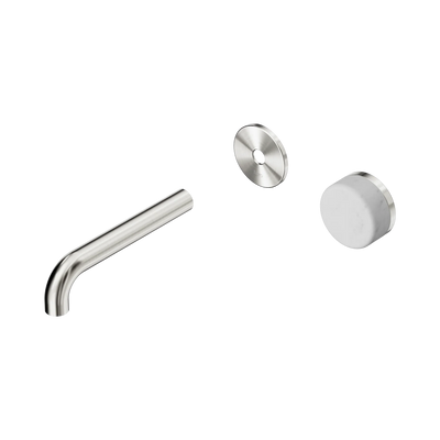 Nero Serenity Progressive Wall Basin Mixer 160mm Spout With Carrara Handle Trim Kit Only, Brushed Nickel