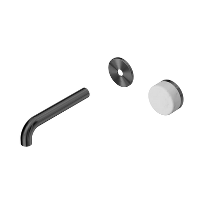 Nero Serenity Progressive Wall Basin Mixer 160mm Spout With Carrara Handle Trim Kit Only, Gun Metal