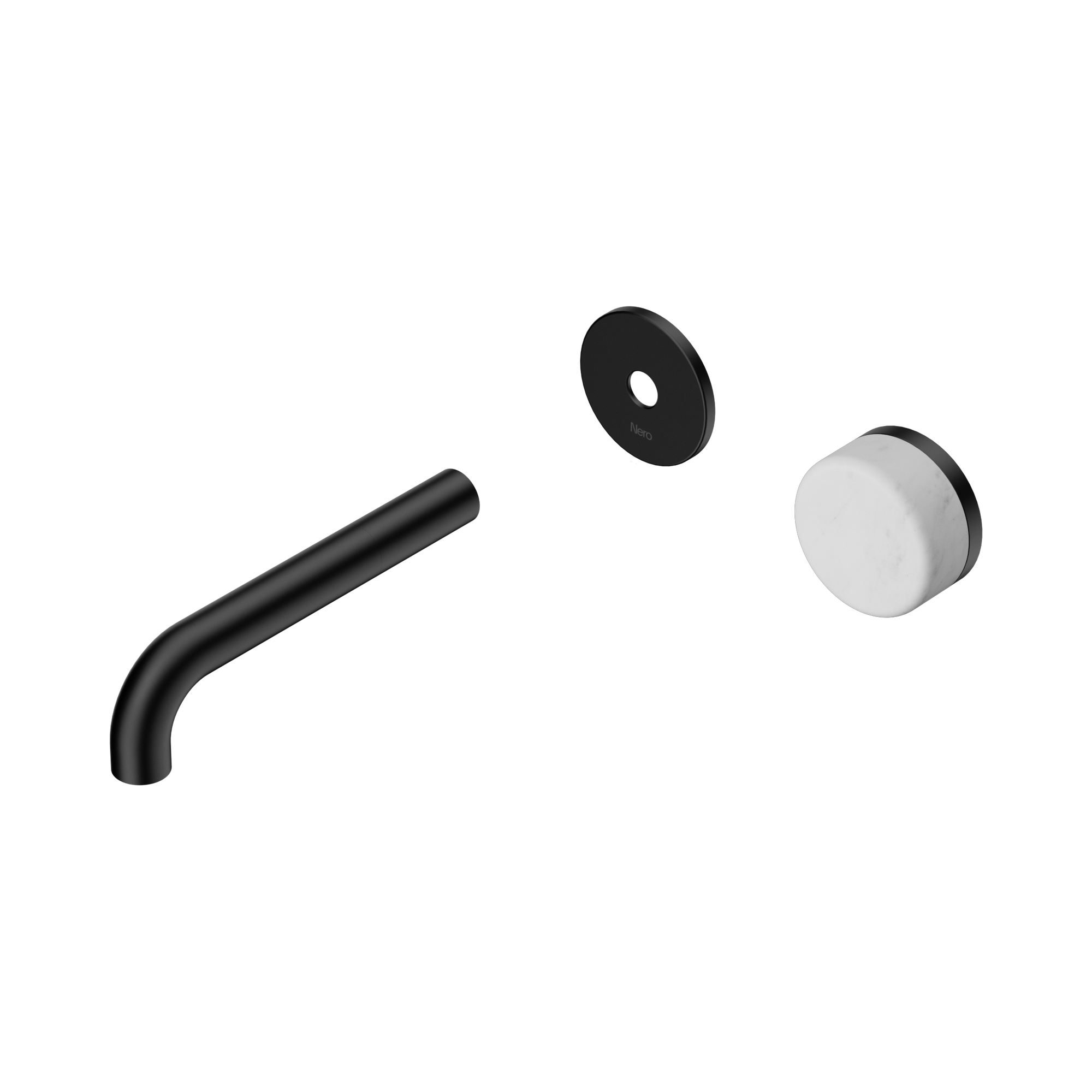 Nero Serenity Progressive Wall Basin Mixer 160mm Spout With Carrara Handle Trim Kit Only, Matte Black
