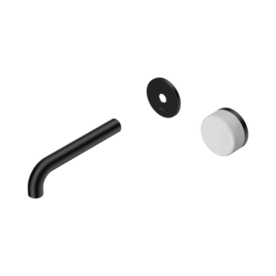Nero Serenity Progressive Wall Basin Mixer 160mm Spout With Carrara Handle Trim Kit Only, Matte Black