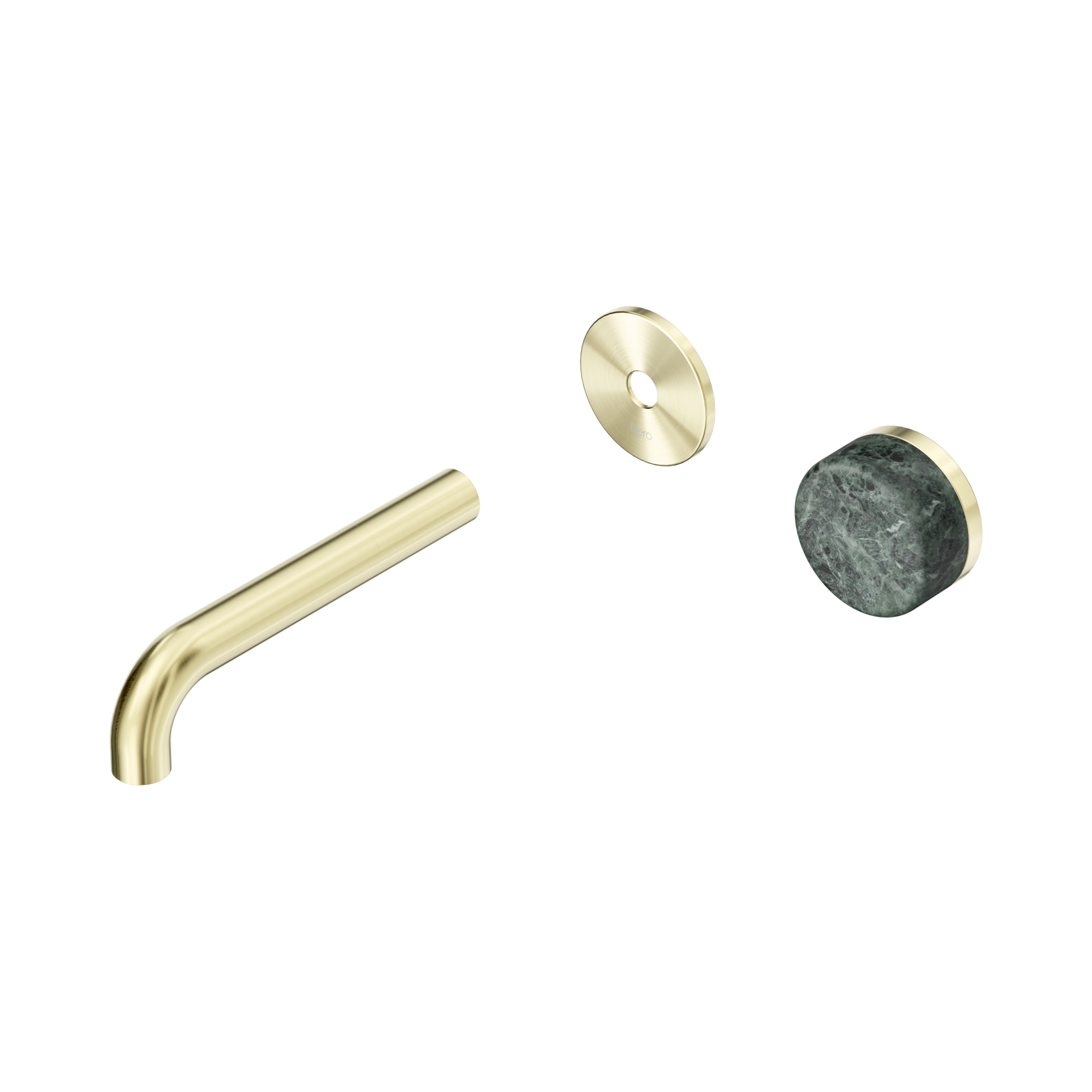 Nero Serenity Progressive Wall Basin Mixer 160mm Spout With Verde Alpi Handle Trim Kit Only, Brushed Gold