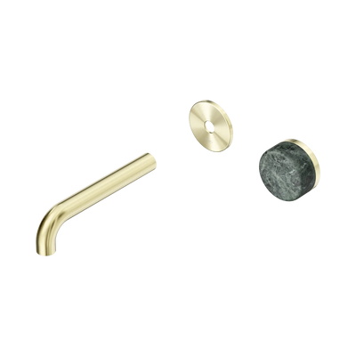 Nero Serenity Progressive Wall Basin Mixer 160mm Spout With Verde Alpi Handle Trim Kit Only, Brushed Gold