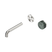Nero Serenity Progressive Wall Basin Mixer 160mm Spout With Verde Alpi Handle Trim Kit Only, Brushed Nickel