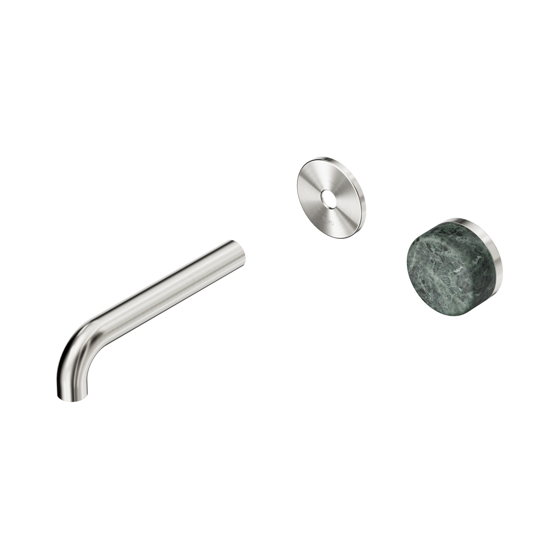 Nero Serenity Progressive Wall Basin Mixer 160mm Spout With Verde Alpi Handle Trim Kit Only, Brushed Nickel