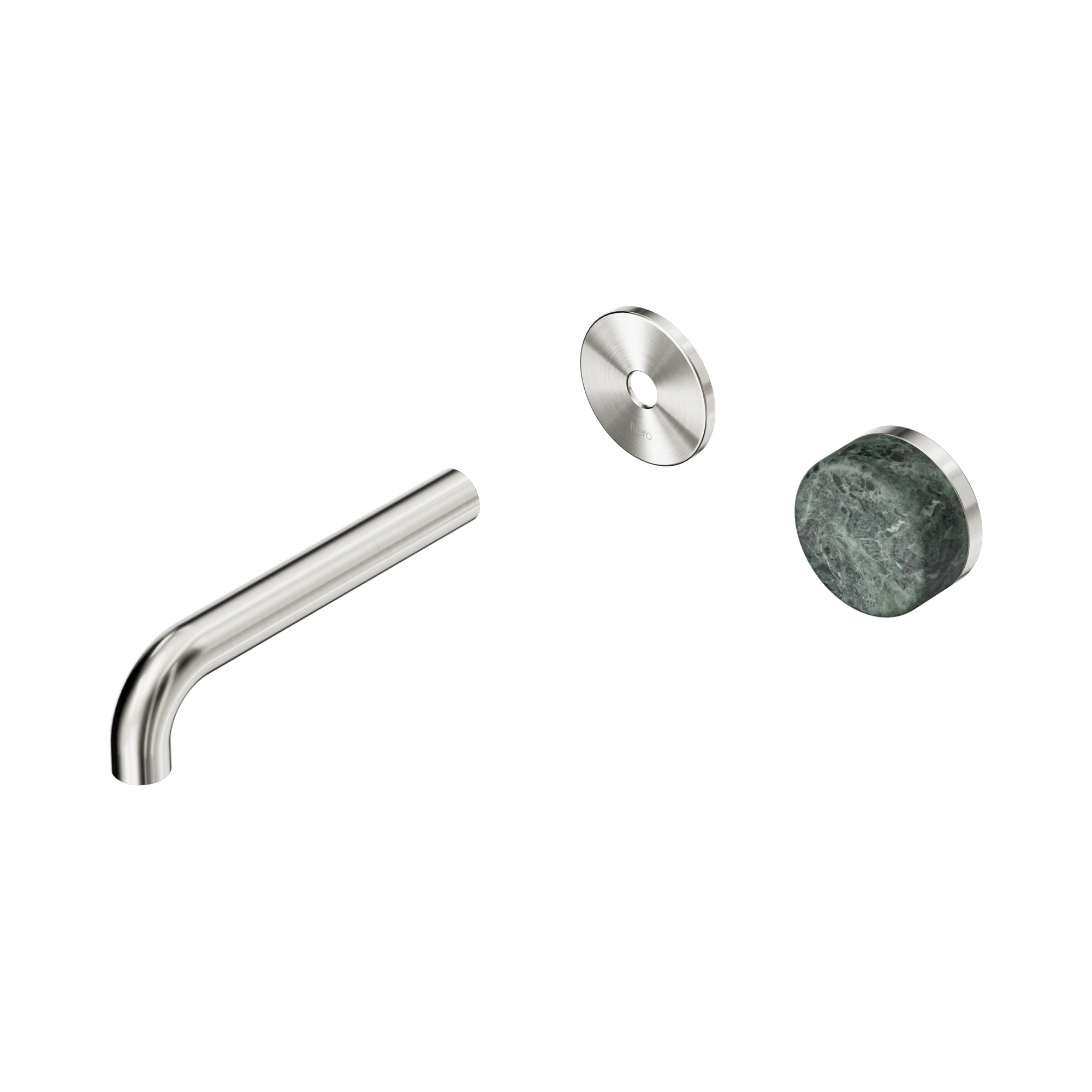 Nero Serenity Progressive Wall Basin Mixer 160mm Spout With Verde Alpi Handle Trim Kit Only, Brushed Nickel