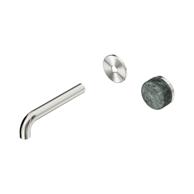 Nero Serenity Progressive Wall Basin Mixer 160mm Spout With Verde Alpi Handle Trim Kit Only, Brushed Nickel