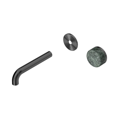 Nero Serenity Progressive Wall Basin Mixer 160mm Spout With Verde Alpi Handle Trim Kit Only, Gun Metal