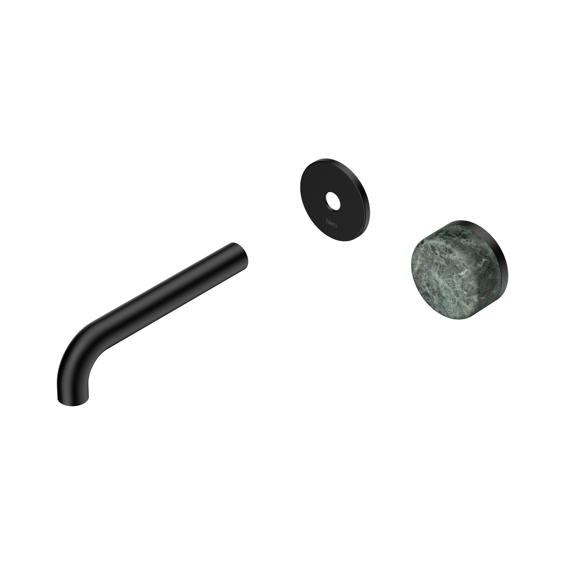 Nero Serenity Progressive Wall Basin Mixer 160mm Spout With Verde Alpi Handle Trim Kit Only, Matte Black