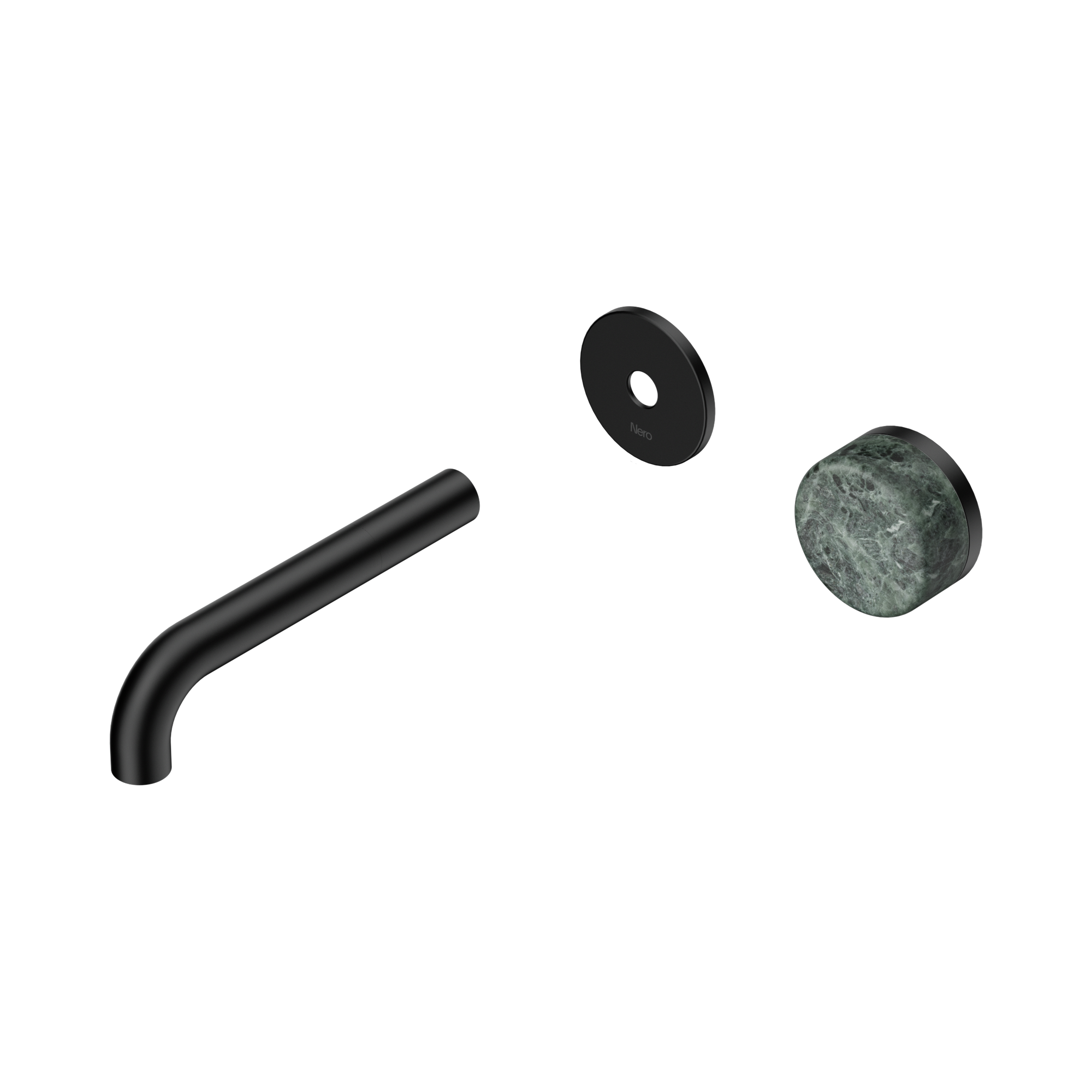 Nero Serenity Progressive Wall Basin Mixer 160mm Spout With Verde Alpi Handle Trim Kit Only, Matte Black