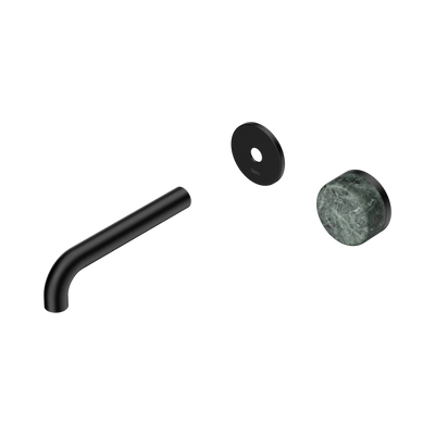 Nero Serenity Progressive Wall Basin Mixer 160mm Spout With Verde Alpi Handle Trim Kit Only, Matte Black