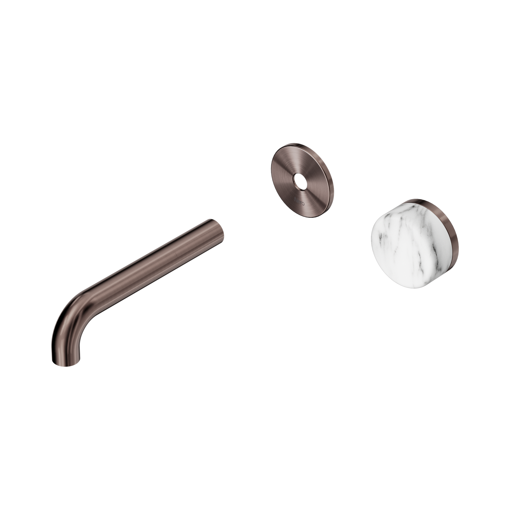 Nero Serenity Progressive Wall Basin Mixer 160mm Spout With Arabescato Corchia Handle Trim Kit Only, Brushed Bronze