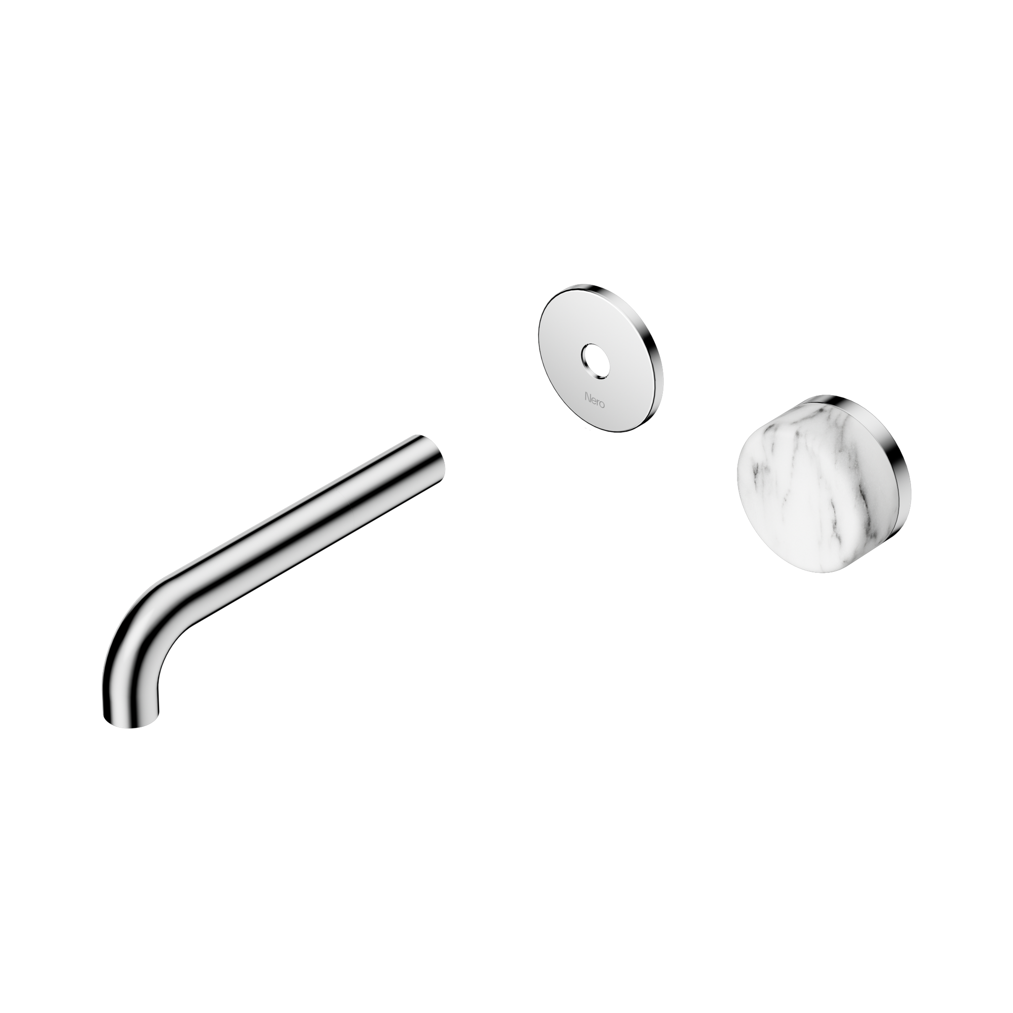 Nero Serenity Progressive Wall Basin Mixer 160mm Spout With Arabescato Corchia Handle Trim Kit Only, Chrome