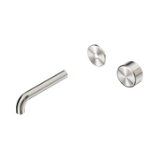 Nero Serenity Progressive Wall Basin Mixer 160mm Spout With Metal Handle Trim Kit Only, Brushed Nickel
