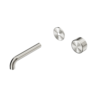 Nero Serenity Progressive Wall Basin Mixer 160mm Spout With Metal Handle Trim Kit Only, Brushed Nickel
