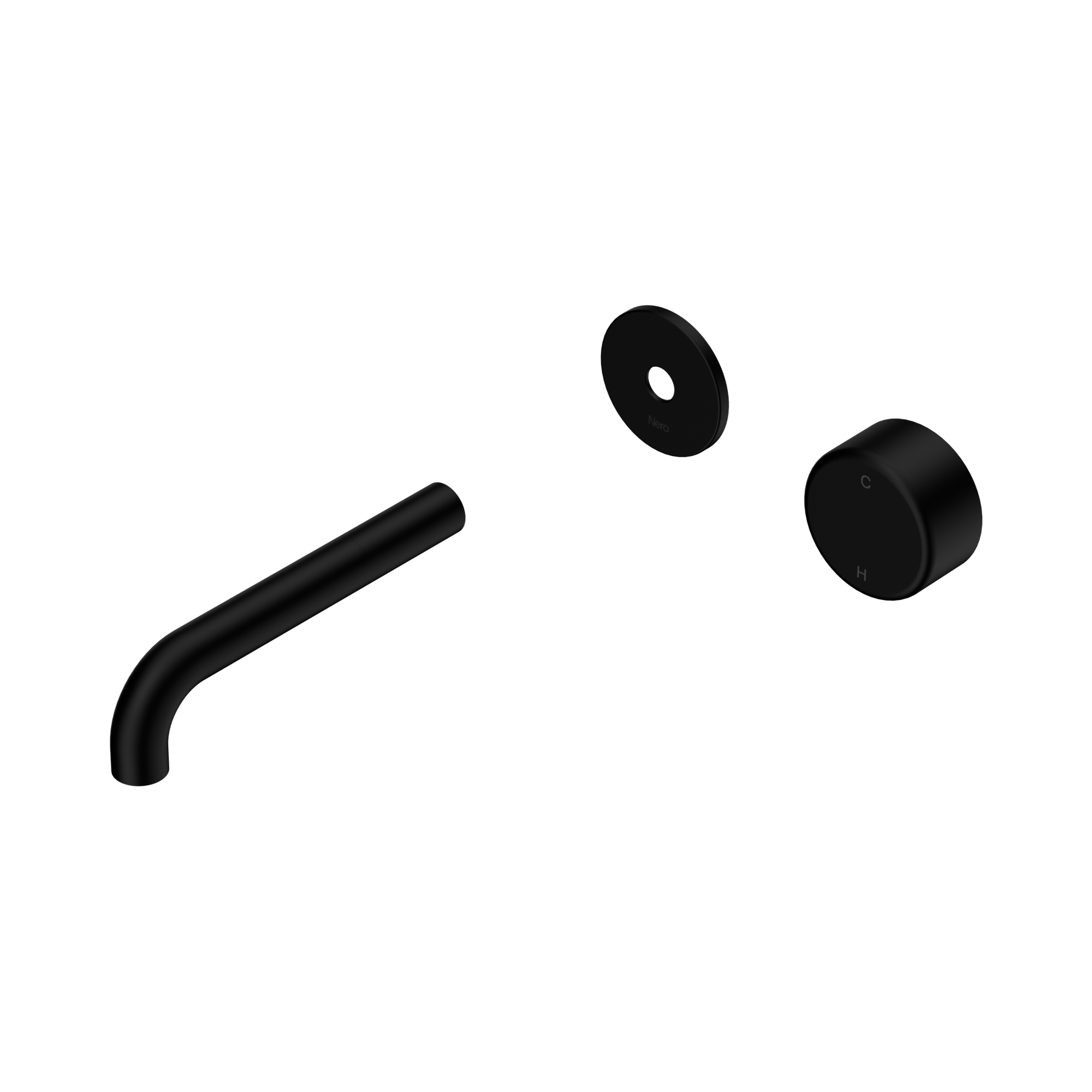 Nero Serenity Progressive Wall Basin Mixer 160mm Spout With Metal Handle Trim Kit Only, Matte Black