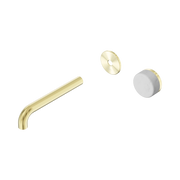 Nero Serenity Progressive Wall Basin Mixer 185mm Spout With Carrara Handle Trim Kit Only, Brushed Gold