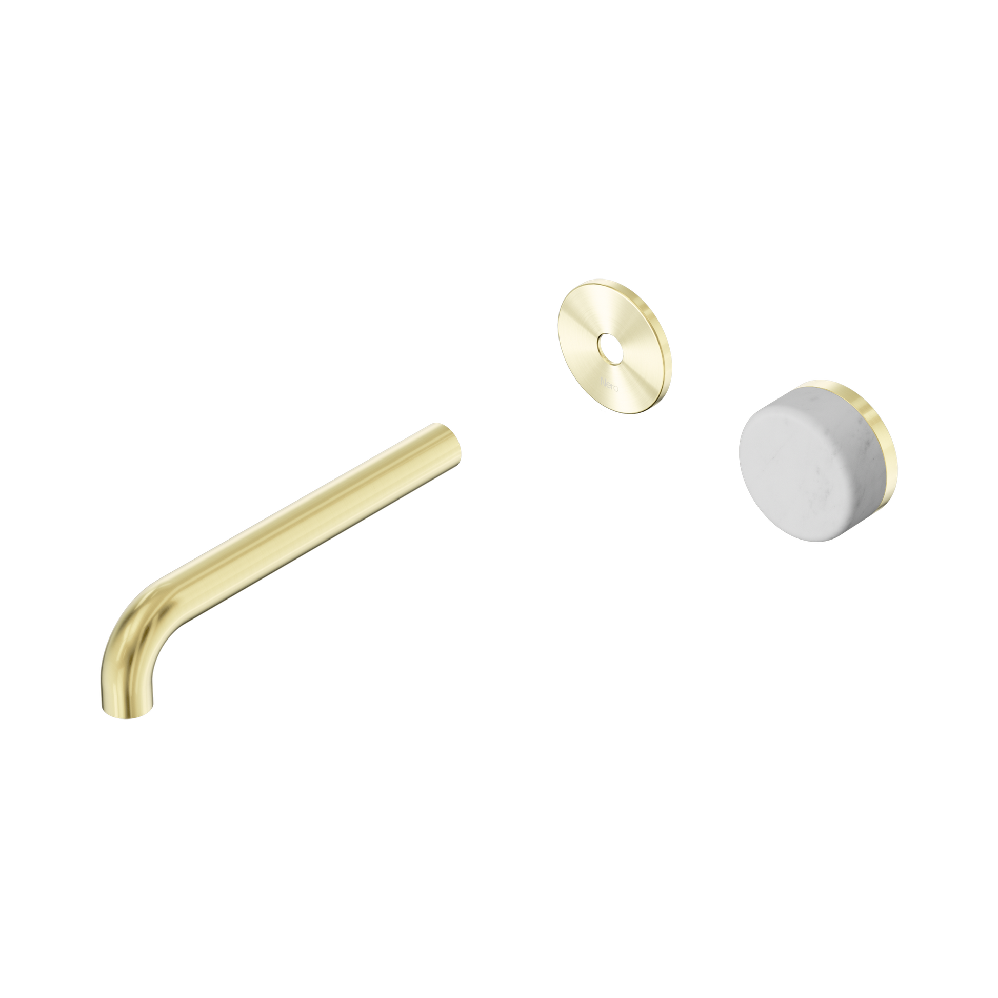 Nero Serenity Progressive Wall Basin Mixer 185mm Spout With Carrara Handle Trim Kit Only, Brushed Gold