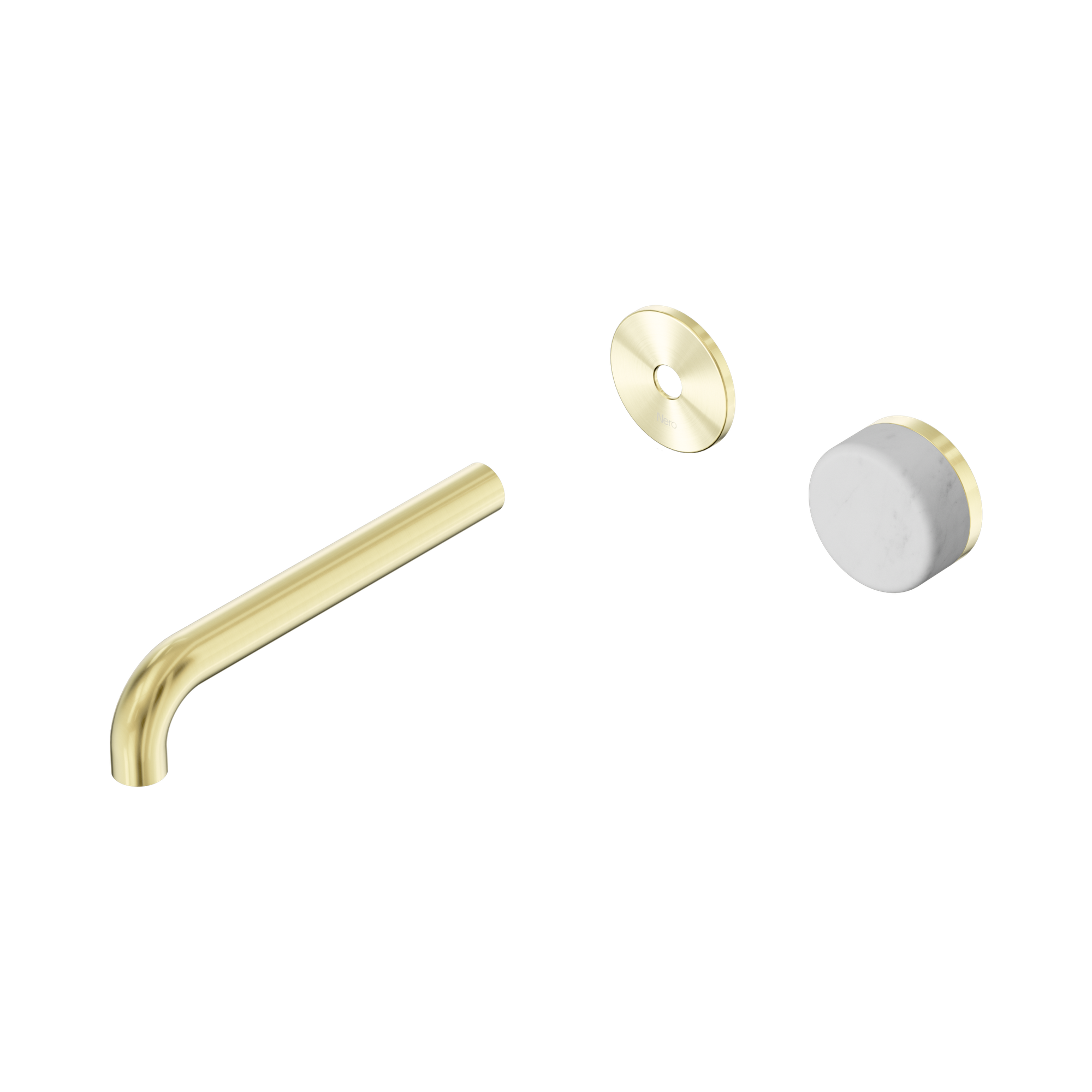 Nero Serenity Progressive Wall Basin Mixer 185mm Spout With Carrara Handle Trim Kit Only, Brushed Gold