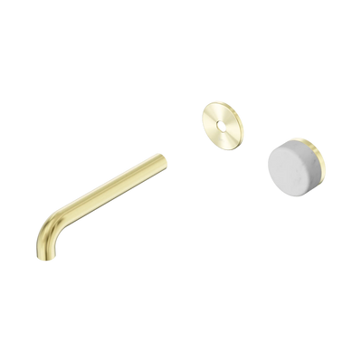 Nero Serenity Progressive Wall Basin Mixer 185mm Spout With Carrara Handle Trim Kit Only, Brushed Gold