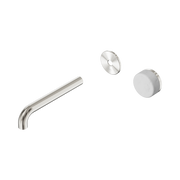Nero Serenity Progressive Wall Basin Mixer 185mm Spout With Carrara Handle Trim Kit Only, Brushed Nickel