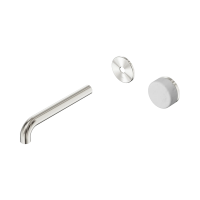 Nero Serenity Progressive Wall Basin Mixer 185mm Spout With Carrara Handle Trim Kit Only, Brushed Nickel
