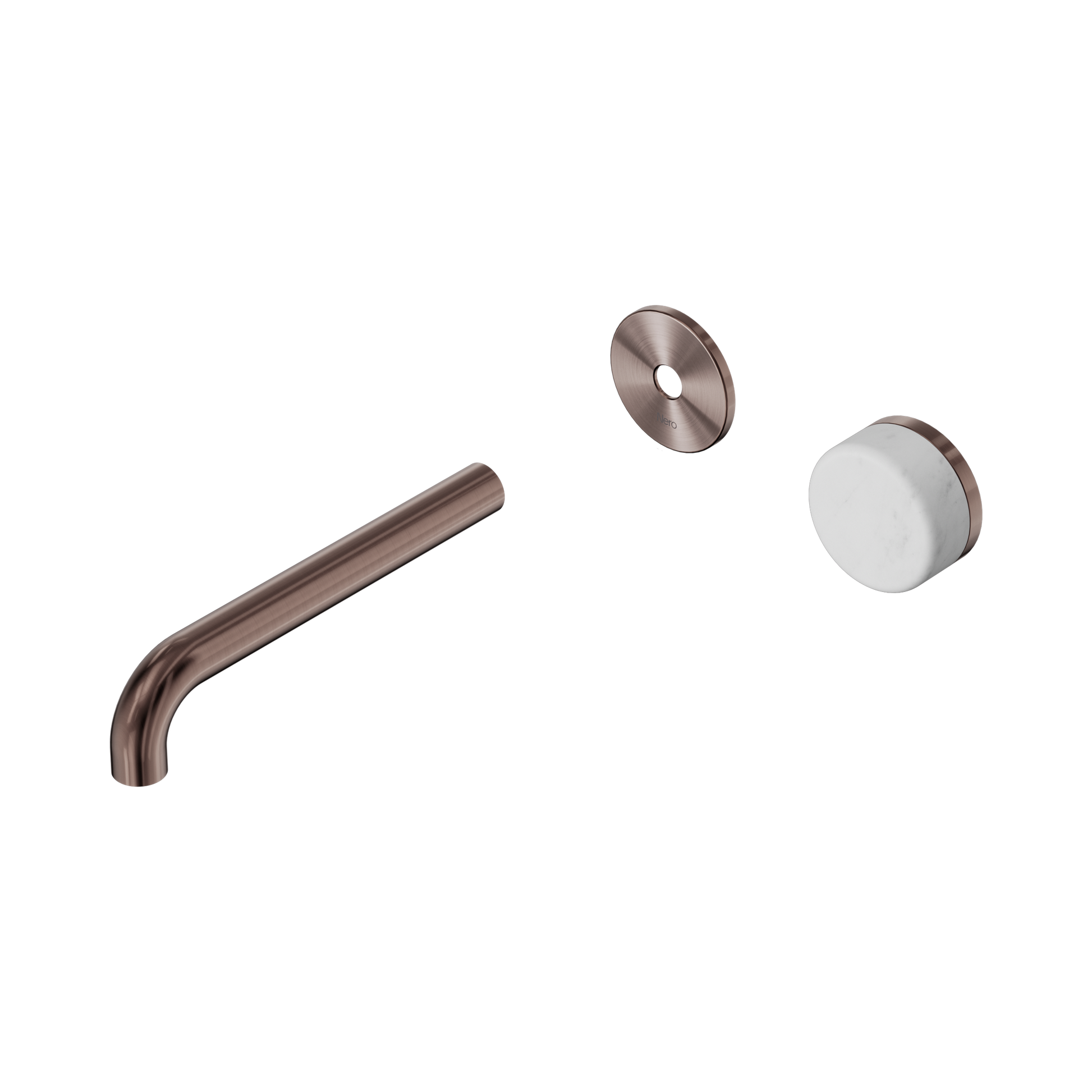 Nero Serenity Progressive Wall Basin Mixer 185mm Spout With Carrara Handle Trim Kit Only, Brushed Bronze