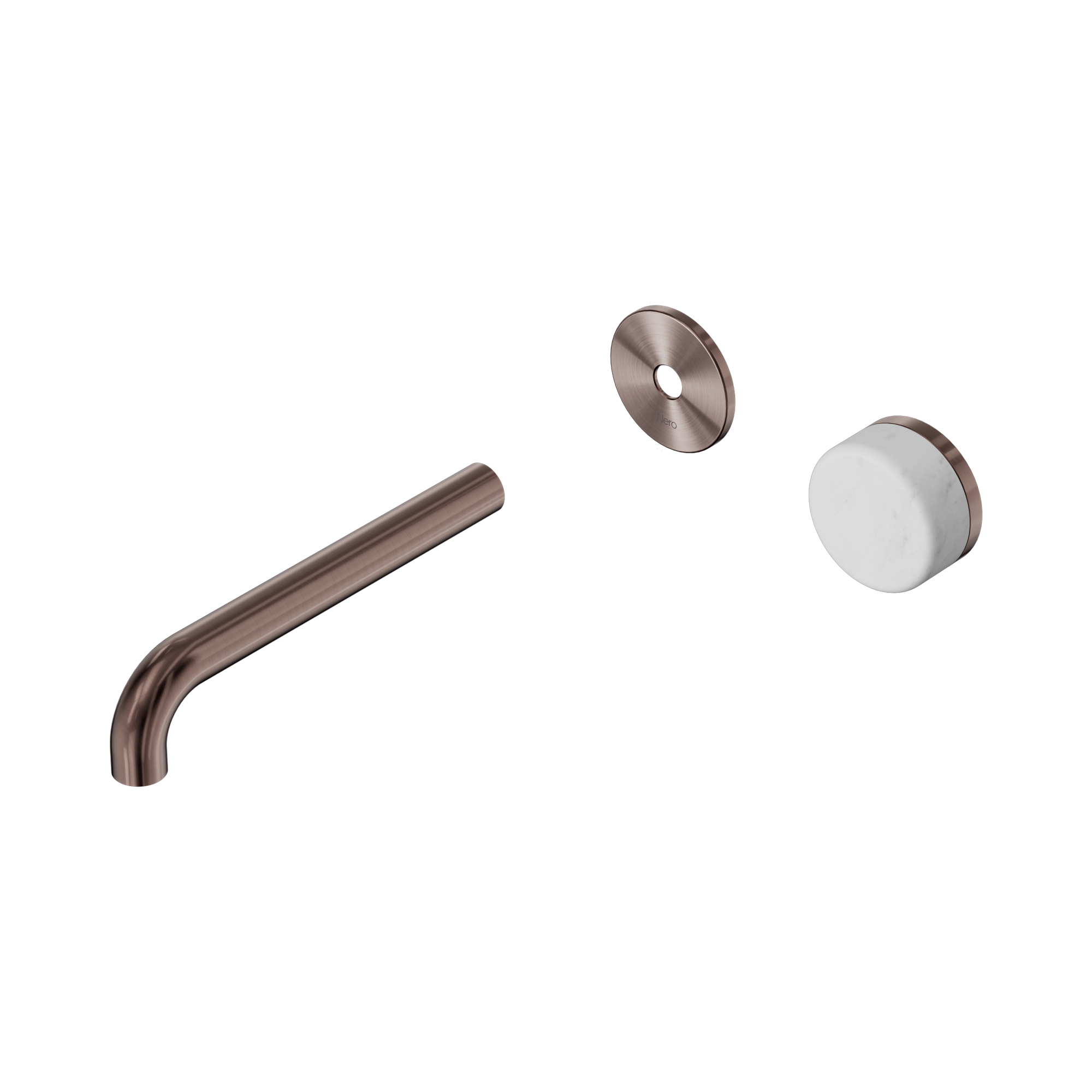 Nero Serenity Progressive Wall Basin Mixer 185mm Spout With Carrara Handle Trim Kit Only, Brushed Bronze