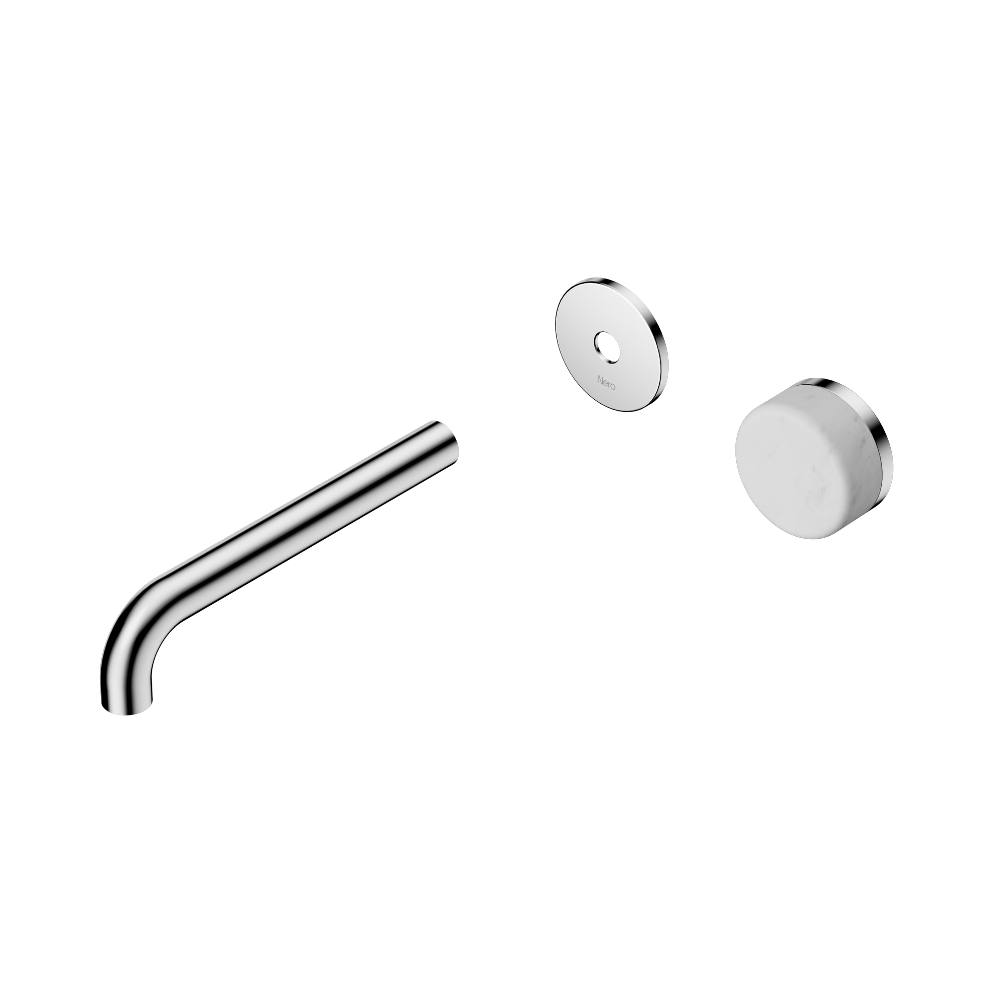 Nero Serenity Progressive Wall Basin Mixer 185mm Spout With Carrara Handle Trim Kit Only, Chrome