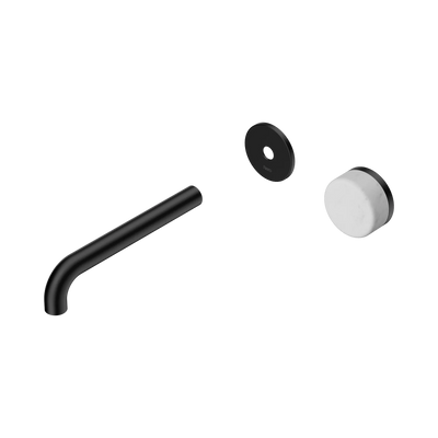 Nero Serenity Progressive Wall Basin Mixer 185mm Spout With Carrara Handle Trim Kit Only, Matte Black