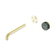 Nero Serenity Progressive Wall Basin Mixer 185mm Spout With Verde Alpi Handle Trim Kit Only, Brushed Gold